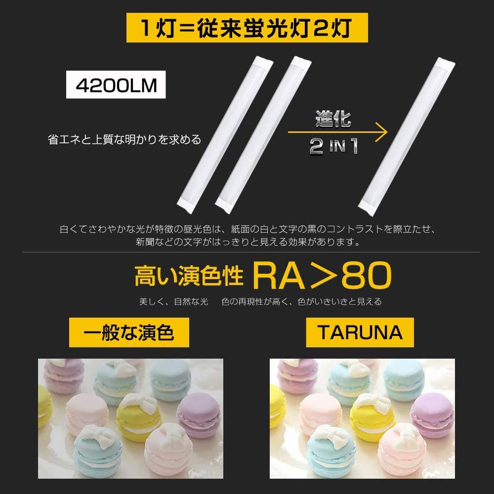 Amazon.co.jp : TARUNA LED蛍光灯 LEDベースライト 60W形 全光束4200lm